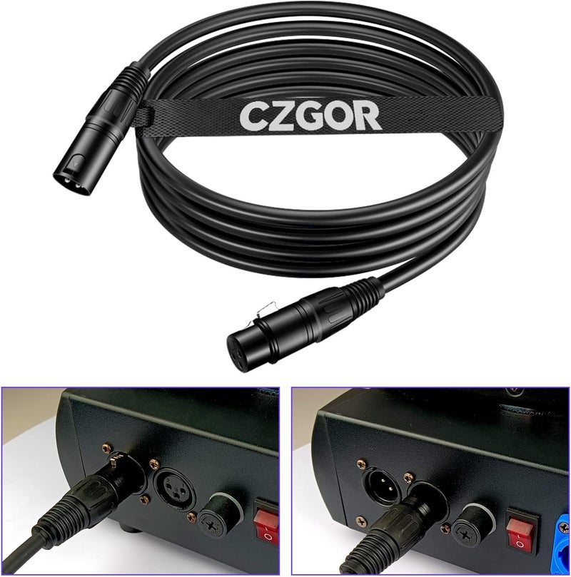 Czgor DMX Cable 10 ft, 6 Pack Flexible 3 Pin DMX Cable Pack XLR Male to Female Lighting Wire Cable for Stage Lighting Signal XLR Connection Stage Light Cables for Stage Lighting Input & Output - Image 5